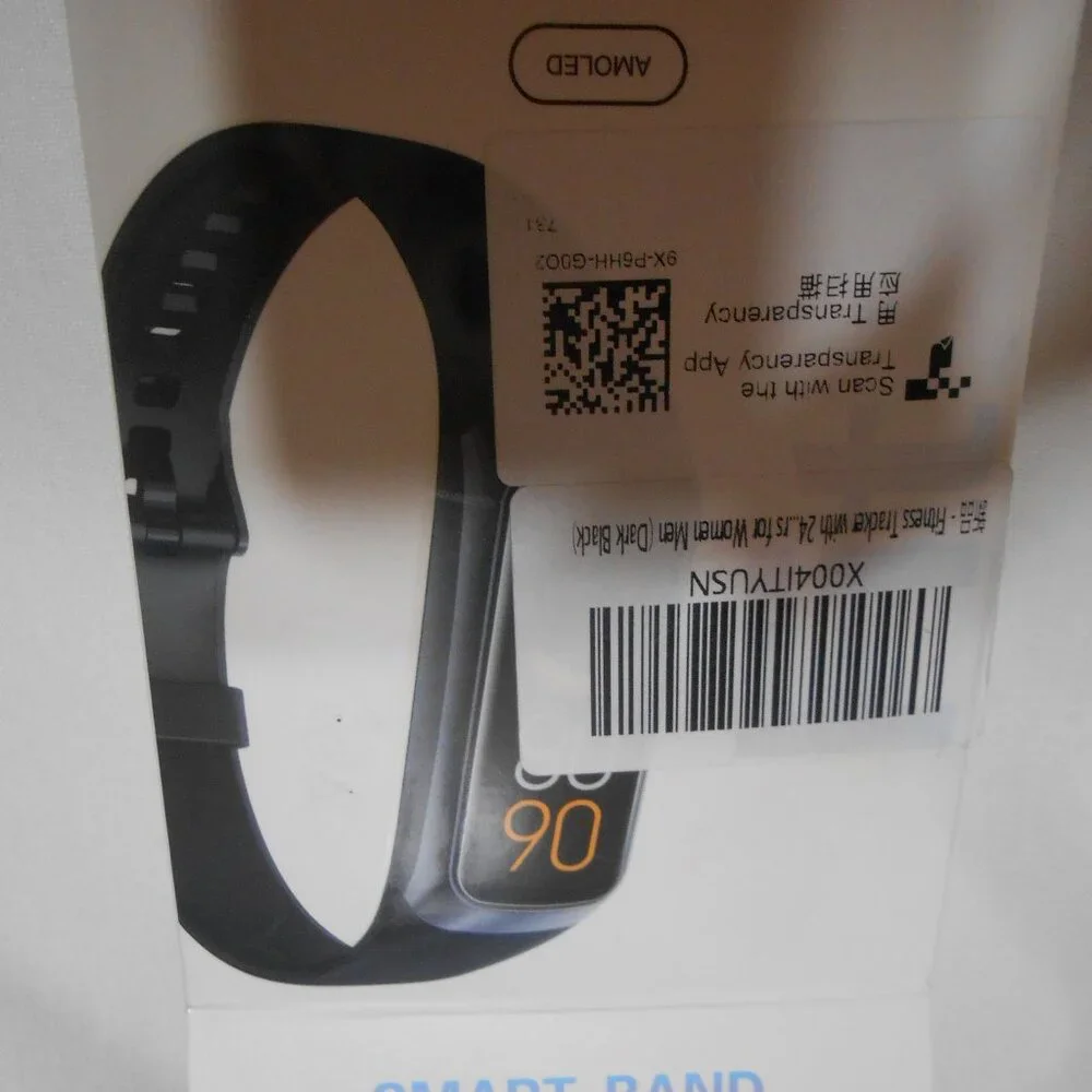 AMOLED FITNESS TRACKER WATCH UNISEX BLK BLUETOOTH ANDROID 4.4+ IOS 9.0+ NIB 🌟